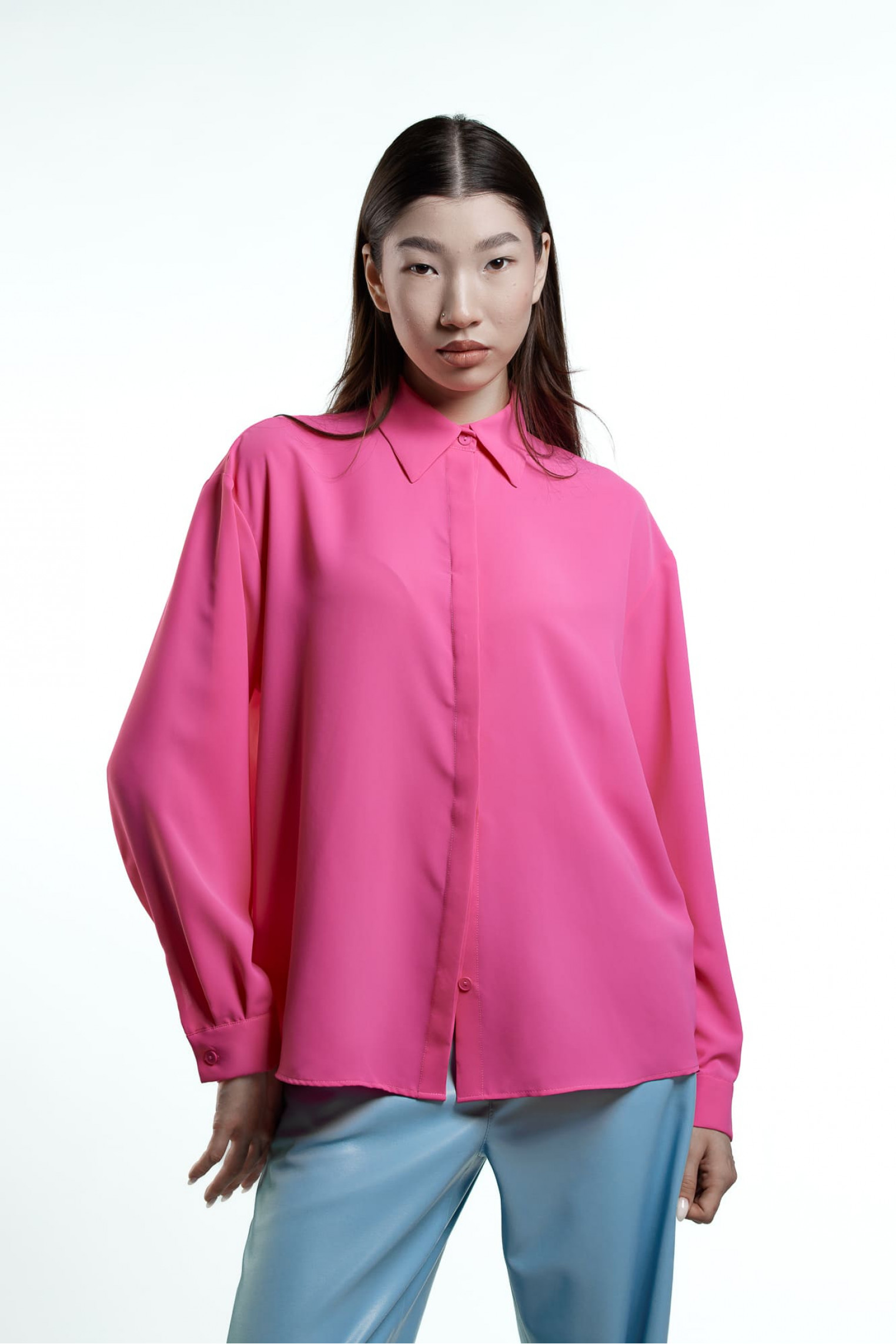 Рубашка розовая T0035/Silk