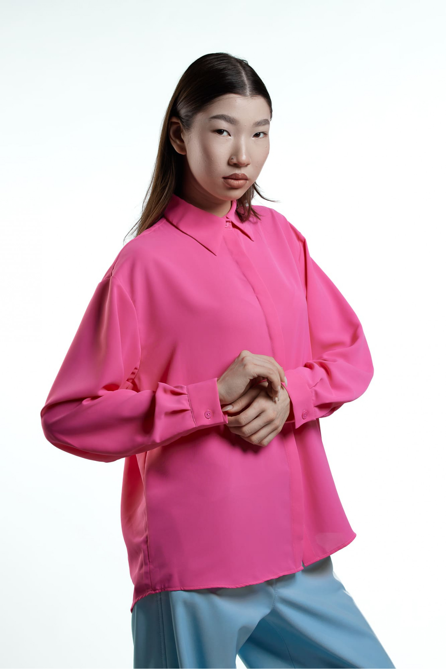 Рубашка розовая T0035/Silk