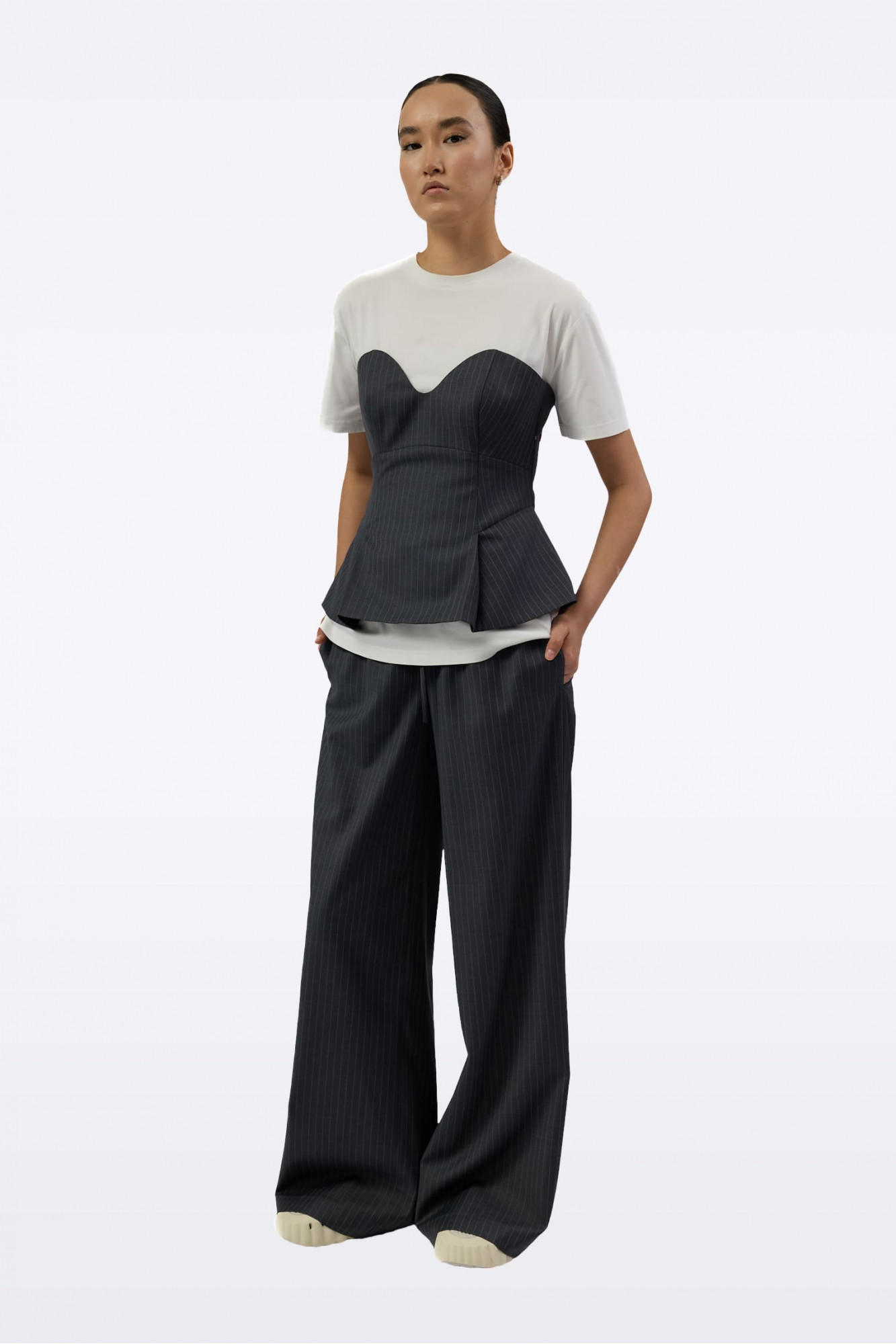 Gray corset A0074/Wool blend