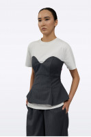 Gray corset A0074/Wool blend