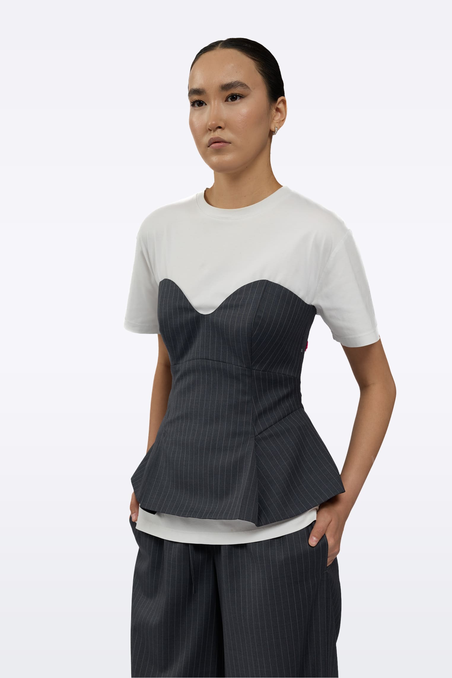 Gray corset A0074/Wool blend