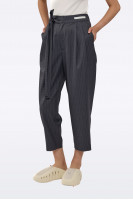 Gray striped trousers P0096/Wool