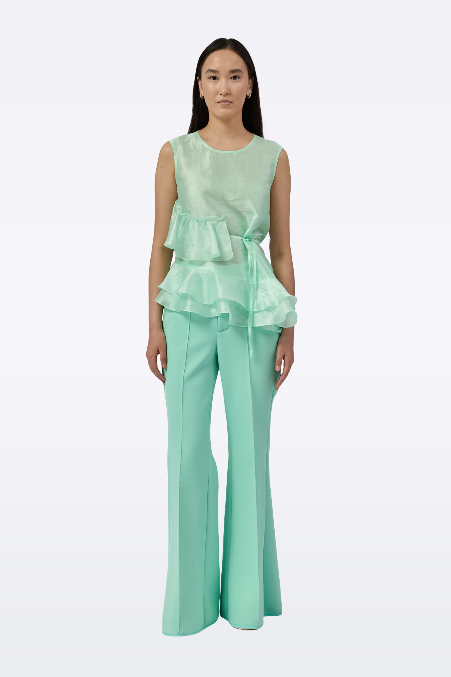 Mint green top T0237/Cupro