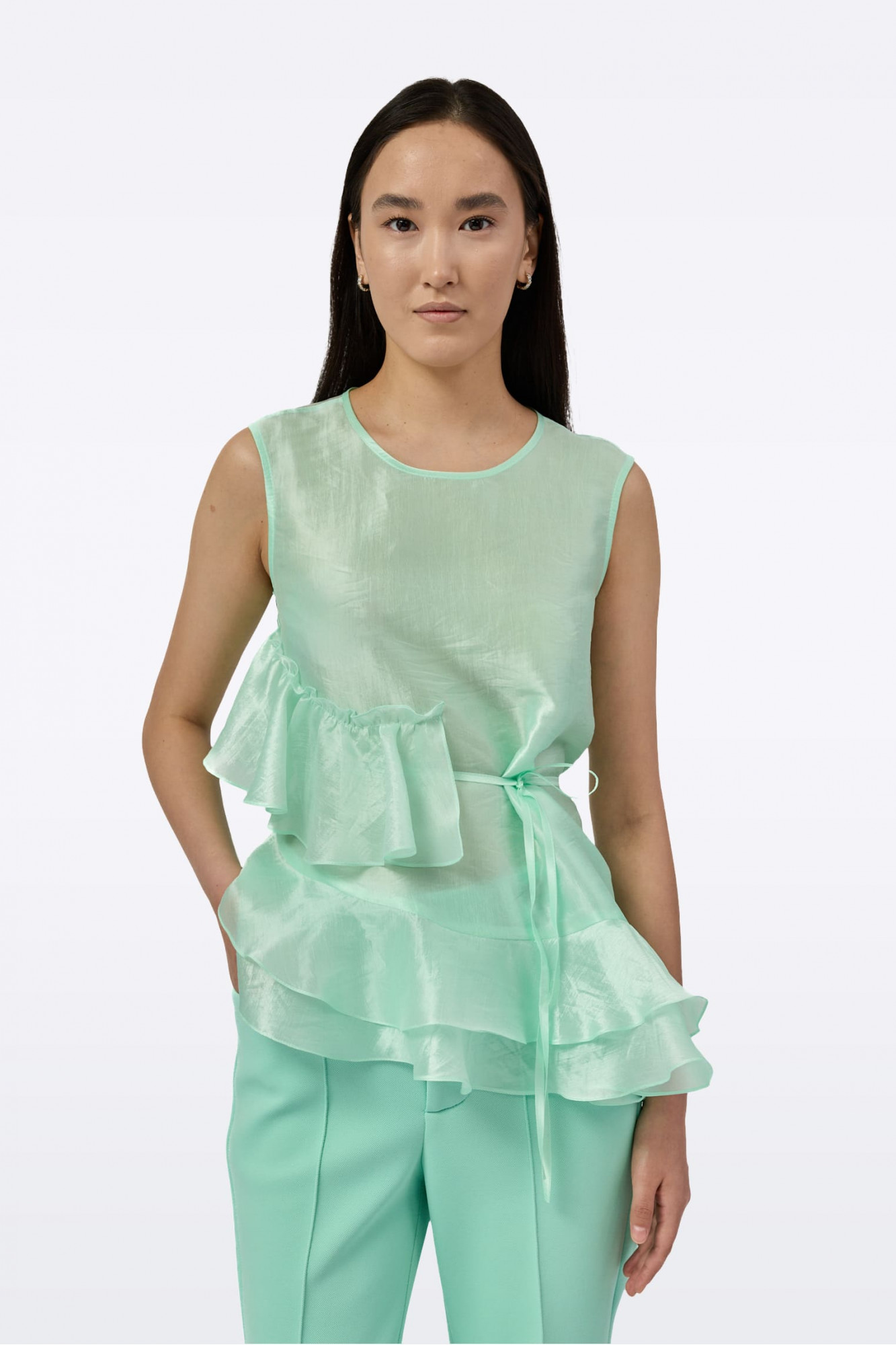 Mint green top T0237/Cupro