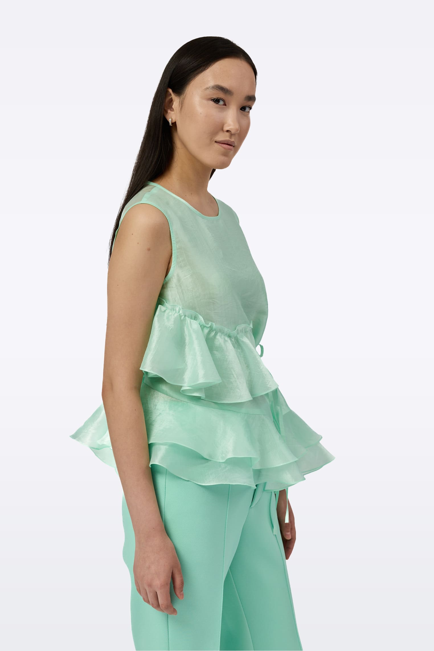 Mint green top T0237/Cupro