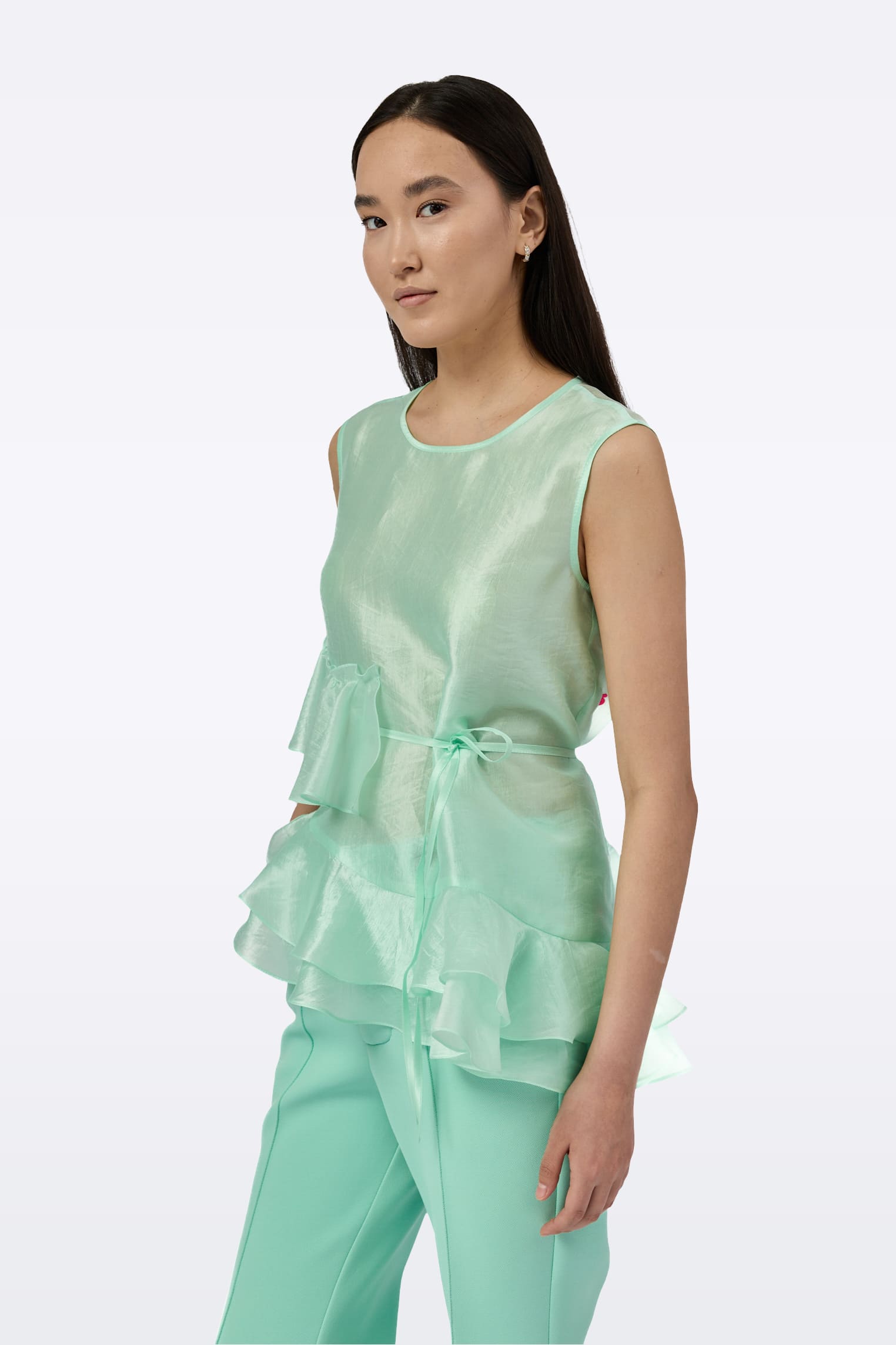 Mint green top T0237/Cupro
