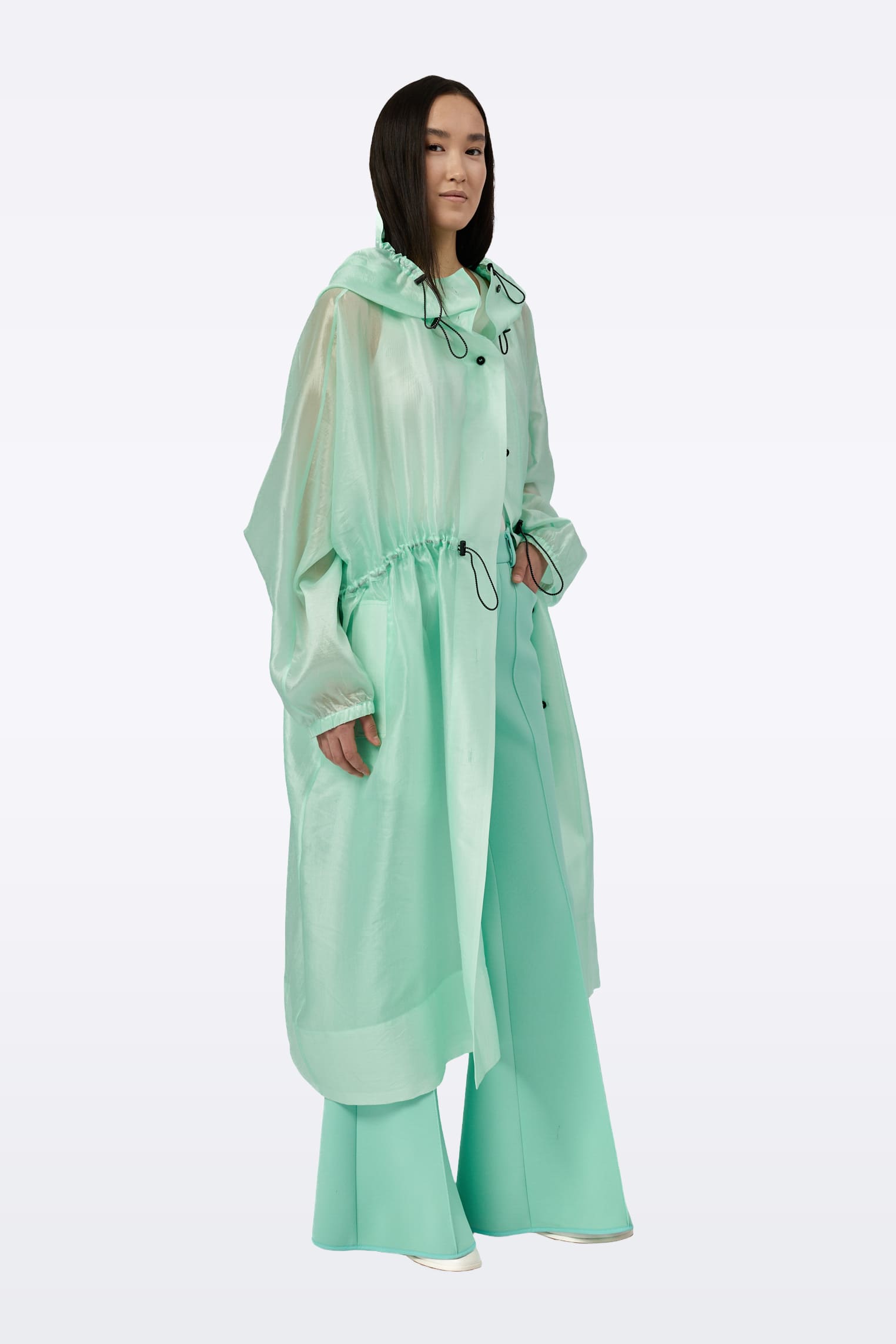 Mint green parka C0083/Cupro